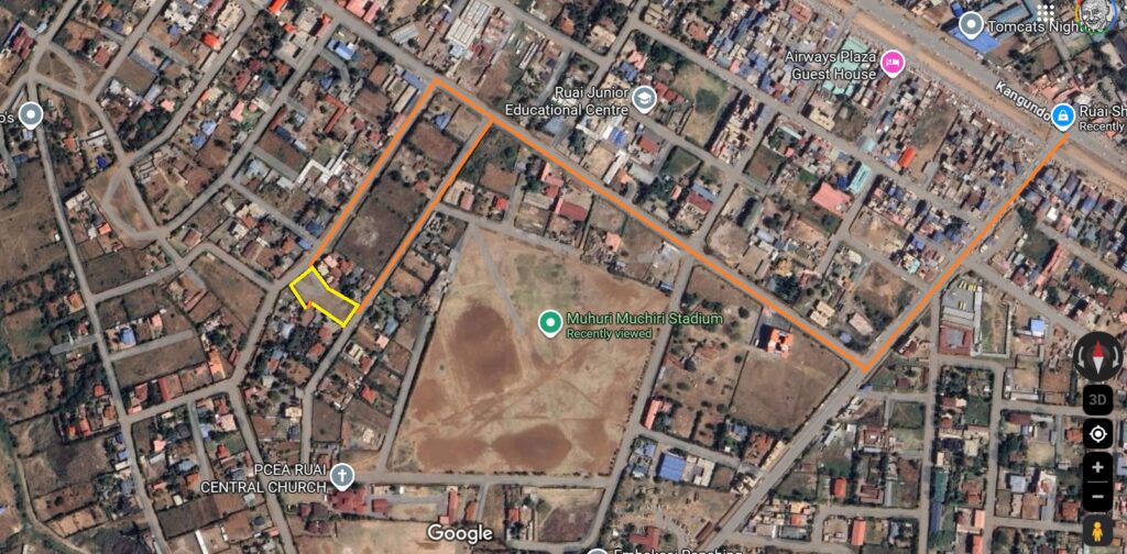 Ruai Muhuri Muchiri Stadium Plot and access roads